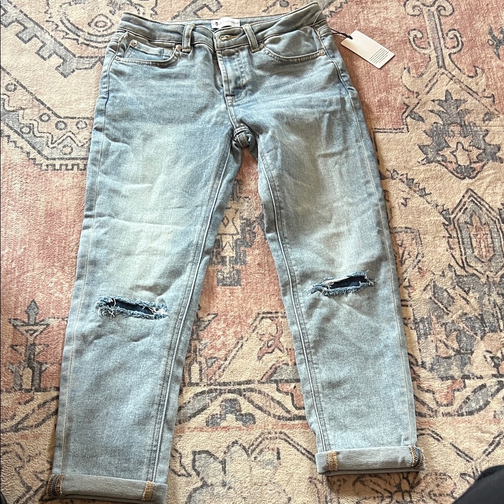 7 For All Mankind Faded Blue Jeans